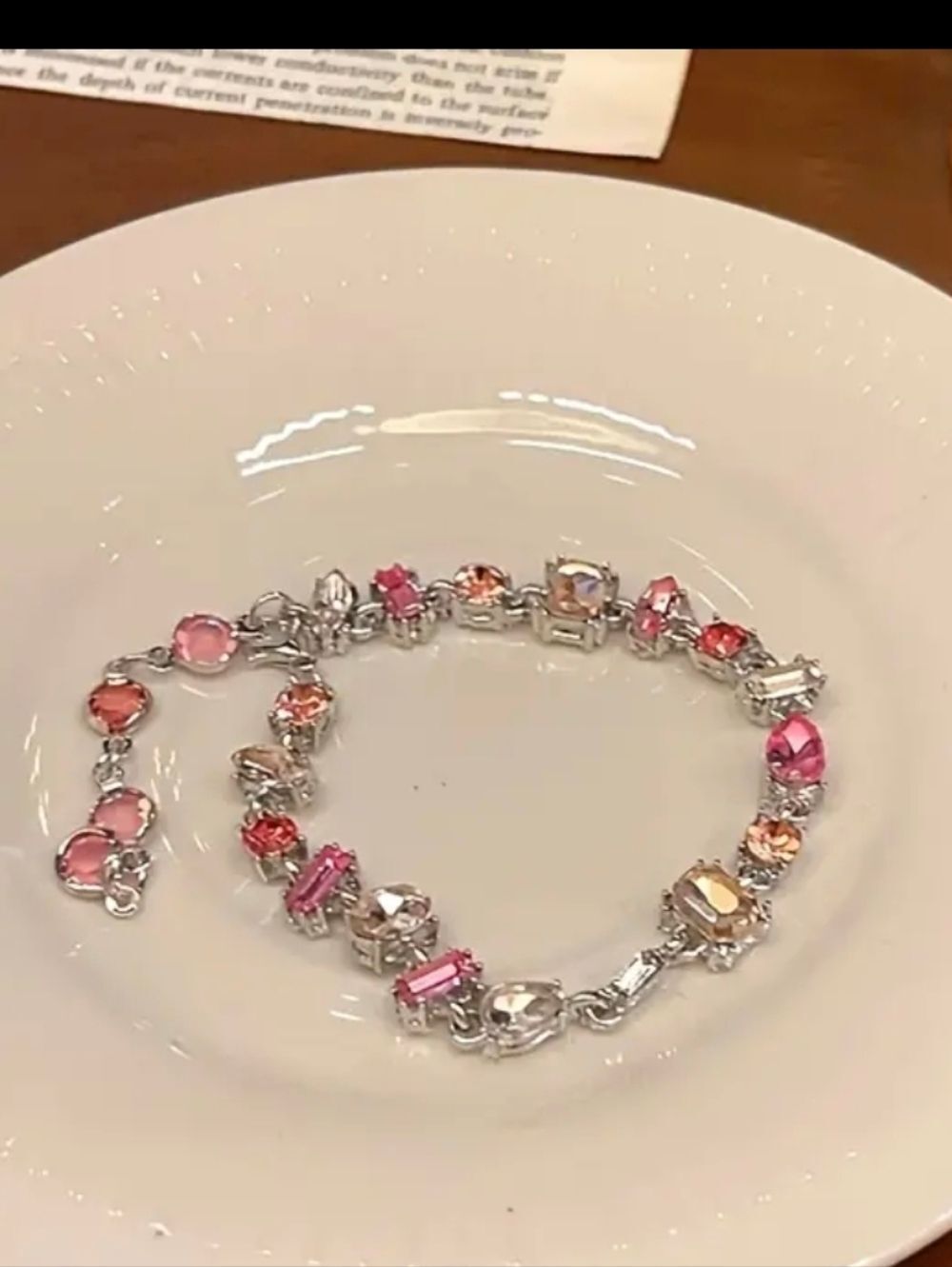 Pink Rhinestone Bracelet - Picture 3 of 7
